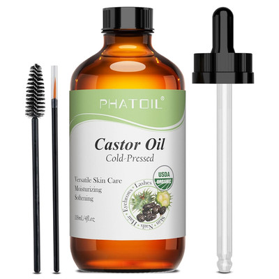 PHATOIL Rizinusöl Bio 118Ml - 100% Rein Natürlich Castor Oil USDA Organic - Kalt