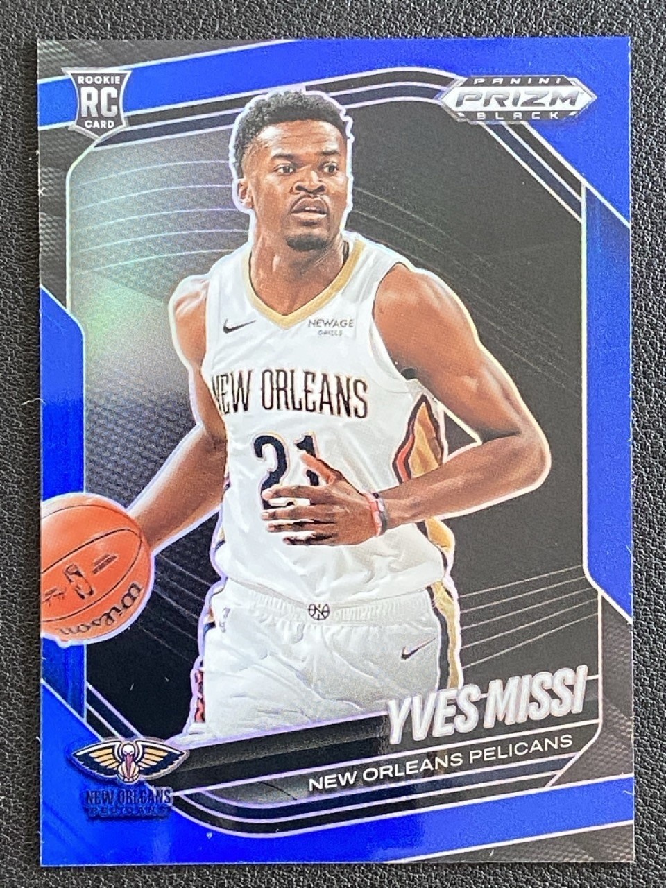 Yves Missi 2024-25 Panini Prizm Black Blue Prizm RC /199 #3