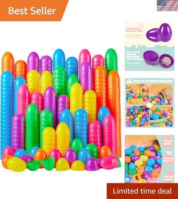 500 PCS 2.3'' Easter Eggs, Empty Plastic Eggs Fillable Colorful Bright Eggshel...