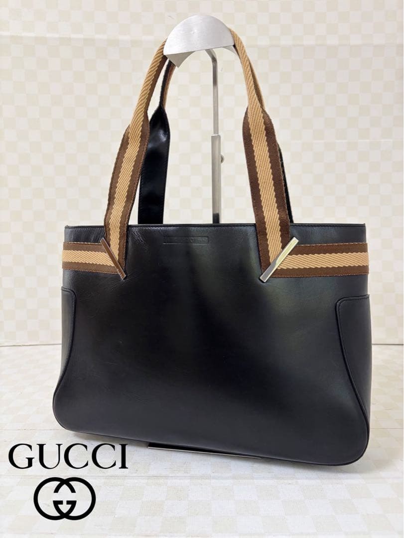GUCCI Tote Bag SA Leather Large Authentic Fashion Ladies
