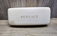 Versace Sunglasses Eyeglasses Hard Case Clutch White Snap Felt Cloth Docs Box