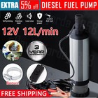 12V Electric Submersible Diesel Pump Transfer Fuel Water Oil Kerosene Car 12L