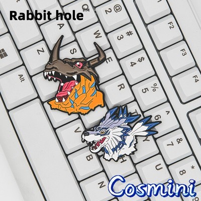 Digimon Adventure Greymon Garurumon Metal Badge Brooch Pin Collection Anime