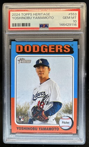 2024 Topps Heritage High Number Yoshinobu Yamamoto Rookie RC #553 Dodgers PSA 10