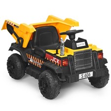 12V Battery Kids Ride On Dump Truck RC Construction Tractor w/ Electric Bucket