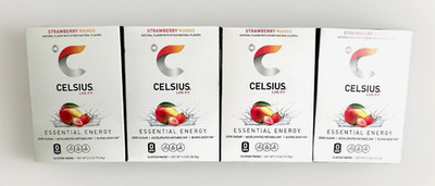 CELSIUS On The Go Energy Drink Mix - Strawberry Mango - 14 ct - 4PK - EXP 11/26+