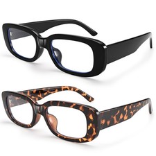 Dollger Rectangle Blue Light Blocking Glasses for women Y2K Chunky Frame Re...