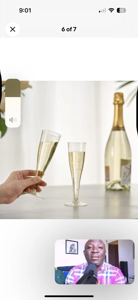 Flautas de champán Jolly Chef 100 unidades 2 piezas 4,5 oz bodas/fiesta de Año Nuevo Foto 4 de 4