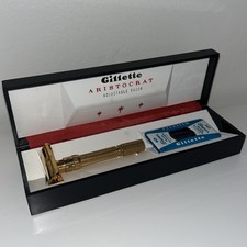 GILLETTE ARISTOCRAT Adjustable Gold Plated Ra...