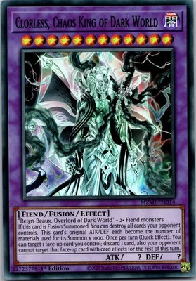TCG YU GI OH Karte Clorless, Chaos King of Dark World MZMI-EN014 Super Rare