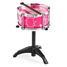 11-Piece Kids Starter Drum Set W/ Bass Drum, Tom Tom Snare Cymbal Drumstick Pink