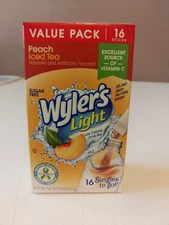 Wyler's Light Peach Iced Tea Drink Mix Singles to Go Packets 16-CT SAME-DAY SHIP