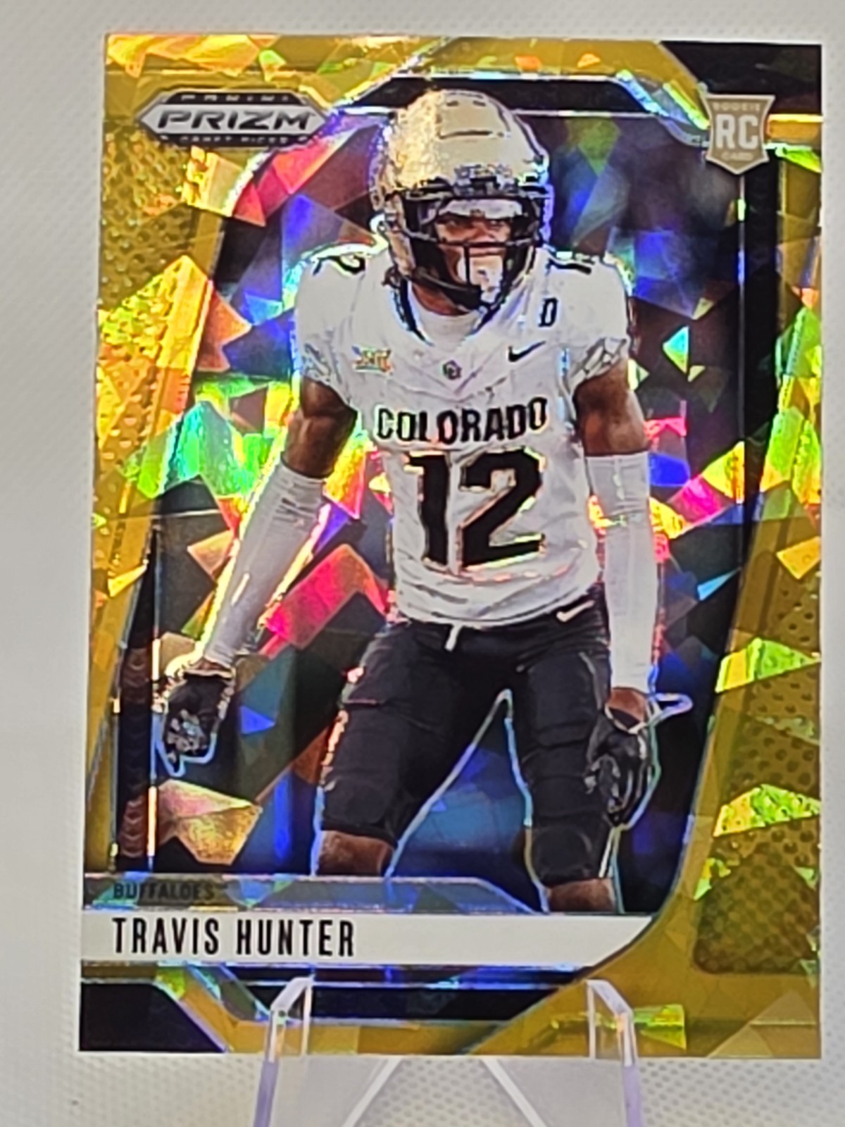 2025 Panini Prizm Draft Picks - Travis Hunter #21 Gold Ice Prizm (RC)