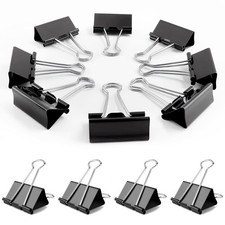 Medium Binder Clips, 72Pack, 1inch, Black Paper Binder Clips, Medium Paper Cl...