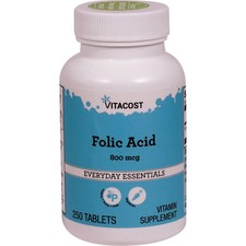 Folic Acid, 800 mcg, 250 Tablets