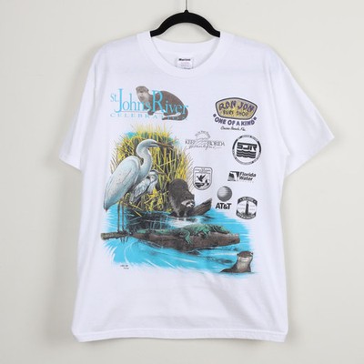 Vintage 90s St. Johns River Ron Jon Surf Shop Single Stitch Beach T-Shirt Large
