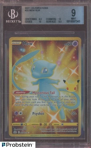 2021 Pokemon Celebrations Secret Rare #25 Mew BGS 9 MINT
