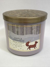 Bath Body Works MAPLE CINNAMON PANCAKES 3 Wick Candle NEW