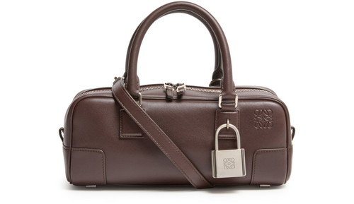 LOEWE Amazona 23 Dark Brownie Leather Top Handle Bag New & Authentic