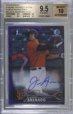 2016 Bowman Chrome Prospects Purple Refractor Jonah Arenado BGS 9.5 Auto 0a2