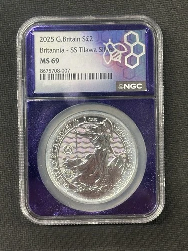 2025 Great Britain Britannia SS Tilawa Silver 2 Pound Coin NGC MS69 007 1OZ