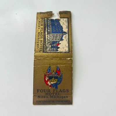 Four Flags Hotel Niles MI Vintage Matchbook Cover TMB90-6