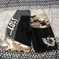 Vintage Y2K Lost Enterprises Boardshorts Mens Size 34 Swim Trunks AOP Camo