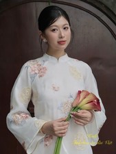 Vietnamese long dress| Ao Dai Viet Nam| 4-flaps- with Pants
