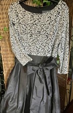 Jessica Howard Special Occasion Black dress With Embellished Bodice Size 12
