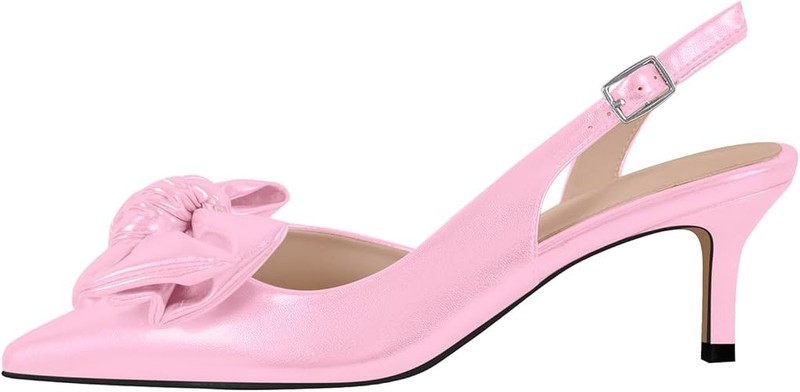 Women's Pink Pointy Toe Stilettos Heel Slingback Pumps Sandals US6