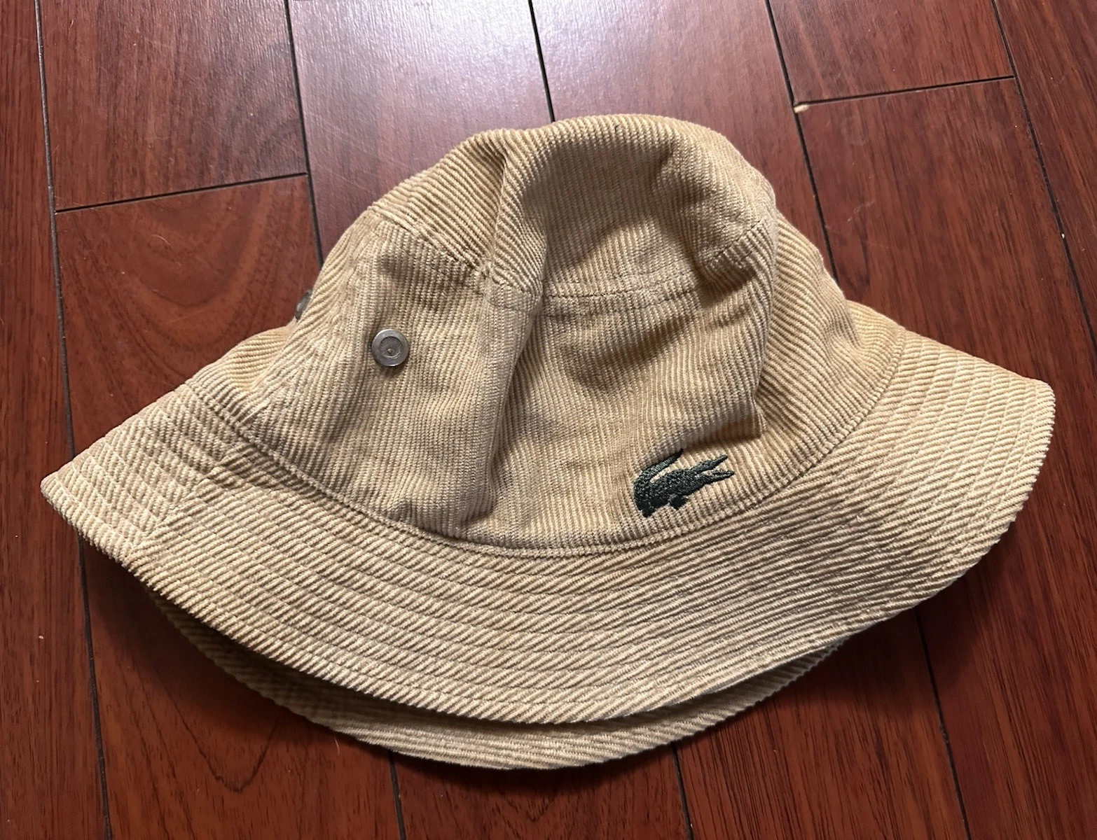 Lacoste Beige Solid Bucket Hat w/ Crocodile Logo Embroidered Mens Size L
Opens in a new window or ta