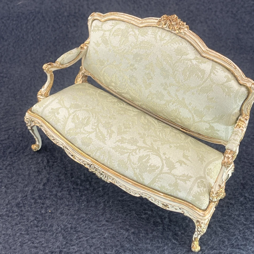 Casa de muñecas miniatura 1:12 ARTESANO adornado Luis XV sofá sofá sofá sofá COMO JOHN HODGSON Foto 4 de 4
