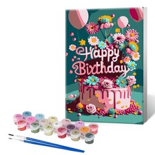 BUTMUOE Paint by Numbers Kit for Adults with Frame, DIY Happy Multiple colors