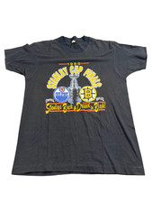 Vintage 1988 Stanley Cup Finals T-Shirt Edmonton Oilers Boston Bruins NHL Hockey