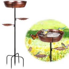 Metal Bird Bath for Outdoor - Garden Bird Bath with Removable Bowl Heavy Bronze