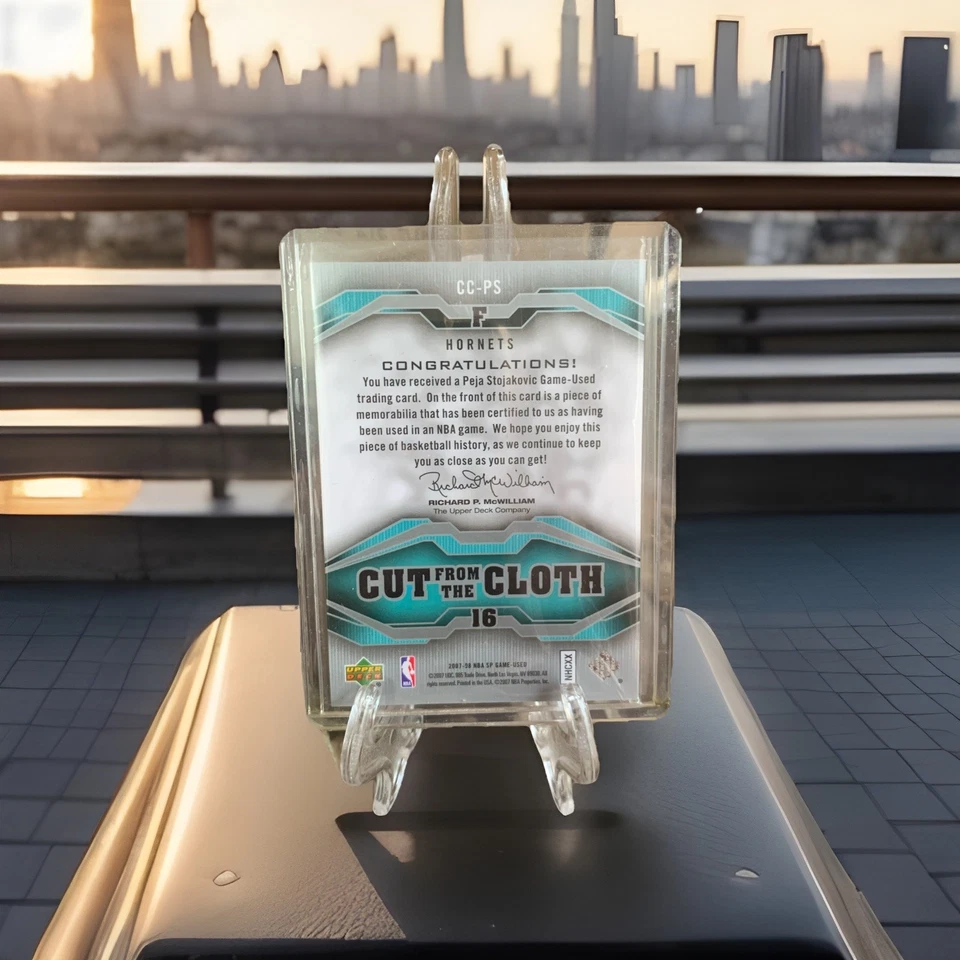 2007-08 SP GAME USED PEJA STOJAKOVIC CUT FROM THE CLOTH GAME USED JERSEY HORNETS - Image 2 of 2