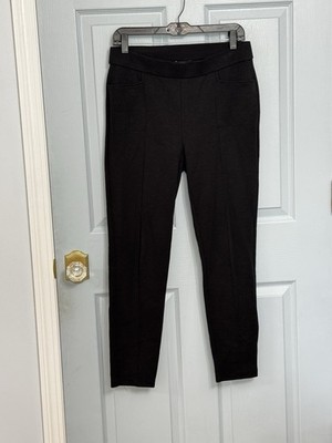 Eileen Fisher Tencel Lyocell Stretch Slim Ankle Pants Heathered Black Small