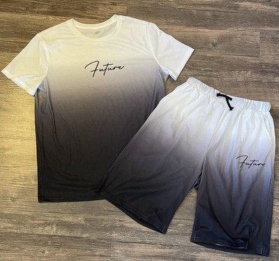 SHEIN Letter Graphic T-Shirt & Shorts Set ''Future'' Logo In Teen Size 13/14