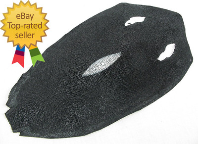 Genuine Stingray Skin Leather Hide Pelt Black   5'' X 8''