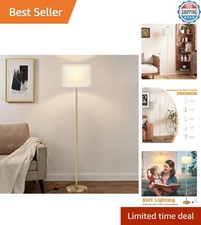 Elegant 60'' Tall Lamp with Silk Shade  Foot Switch for Living Room  Bedroom