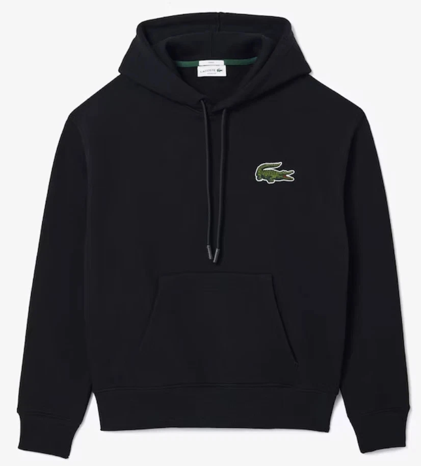 LACOSTE Mens Navy Blue Loose Fit Fleece Hoodie XXL 2XL BNWT C2029