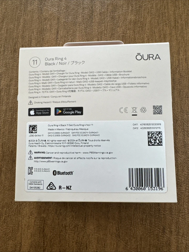 Anillo Oura Gen 4 Talla 11 (Negro) Nuevo Caja Sellada Sin Devoluciones Si Sello Roto Foto 2 de 4