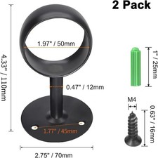 Ceiling Mount Curtain Rod Bracket 2 Pack, 2 Inch Stainless Steel Heavy Duty F...