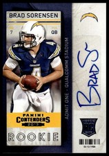 2013 Panini Contenders Brad Sorensen #111a Auto 4 Stars in helmet box Rookie