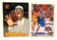 Kevin Garnett 1995-96 Topps #237 ROOKIE + Upper Deck #275 RC Wolves