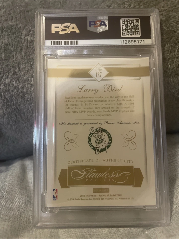 2015 PANINI FLAWLESS GOLD DIAMOND ON CARD LARRY BIRD /20 PSA 7 Auto 10 = 1/1 🔥 - image 2 of 3