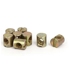 6mmx12mm Fluted Cross Plug Metal Barrel Nuts 8pcs