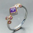 Handmade Natural Amethyst Ring 925 Sterling Silver Size 6 /R464372