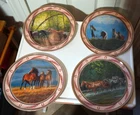 R&D Wild Wings 4 Piece Melamine Plate Set Horses flaws