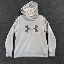 Under Armour Hoodie Women's Medium Gray ColdGear Pullover Fleece Loose Fit